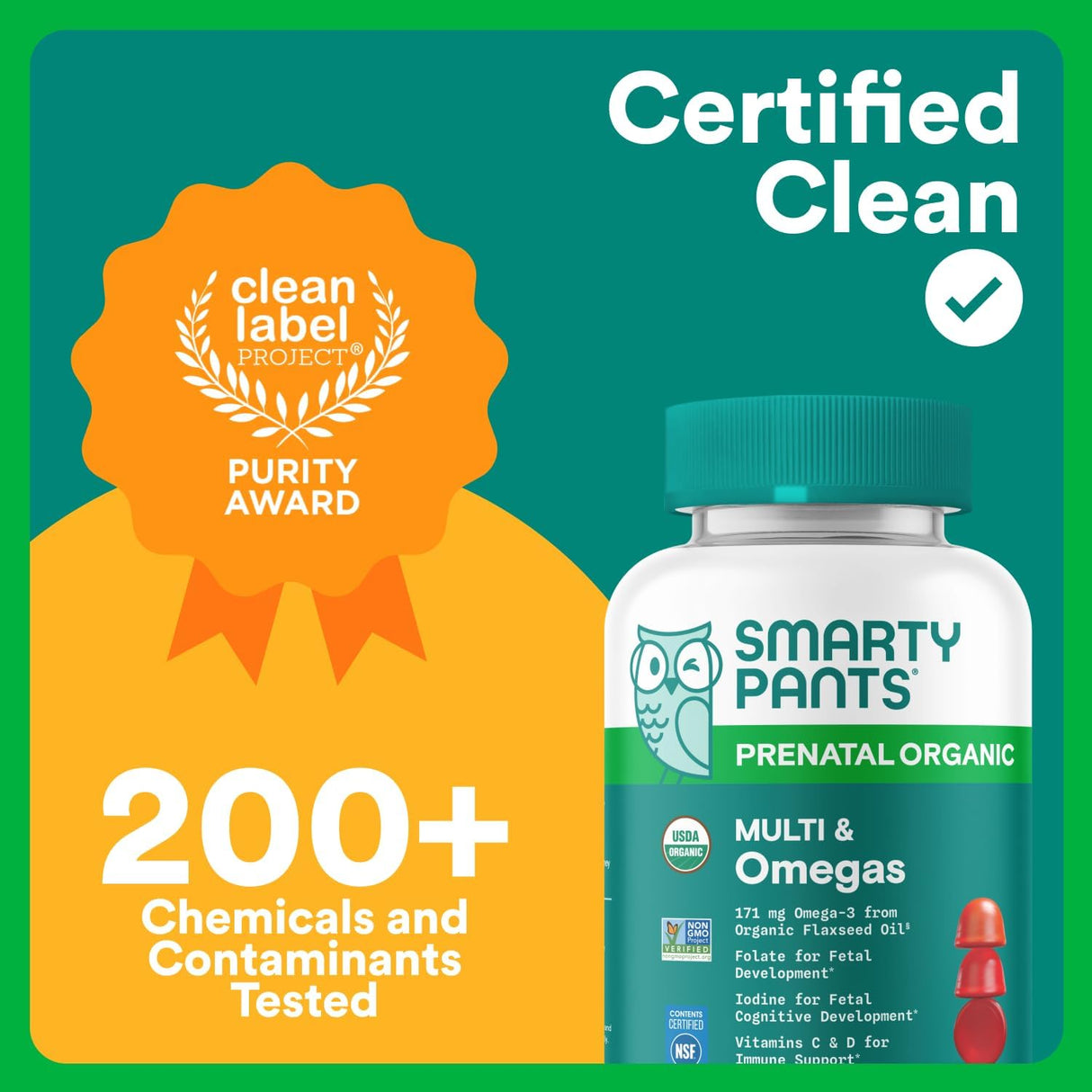 Smartypants Prenatal Gummy Multivitamin - Iron Free, DHA & Folate - 120 Count