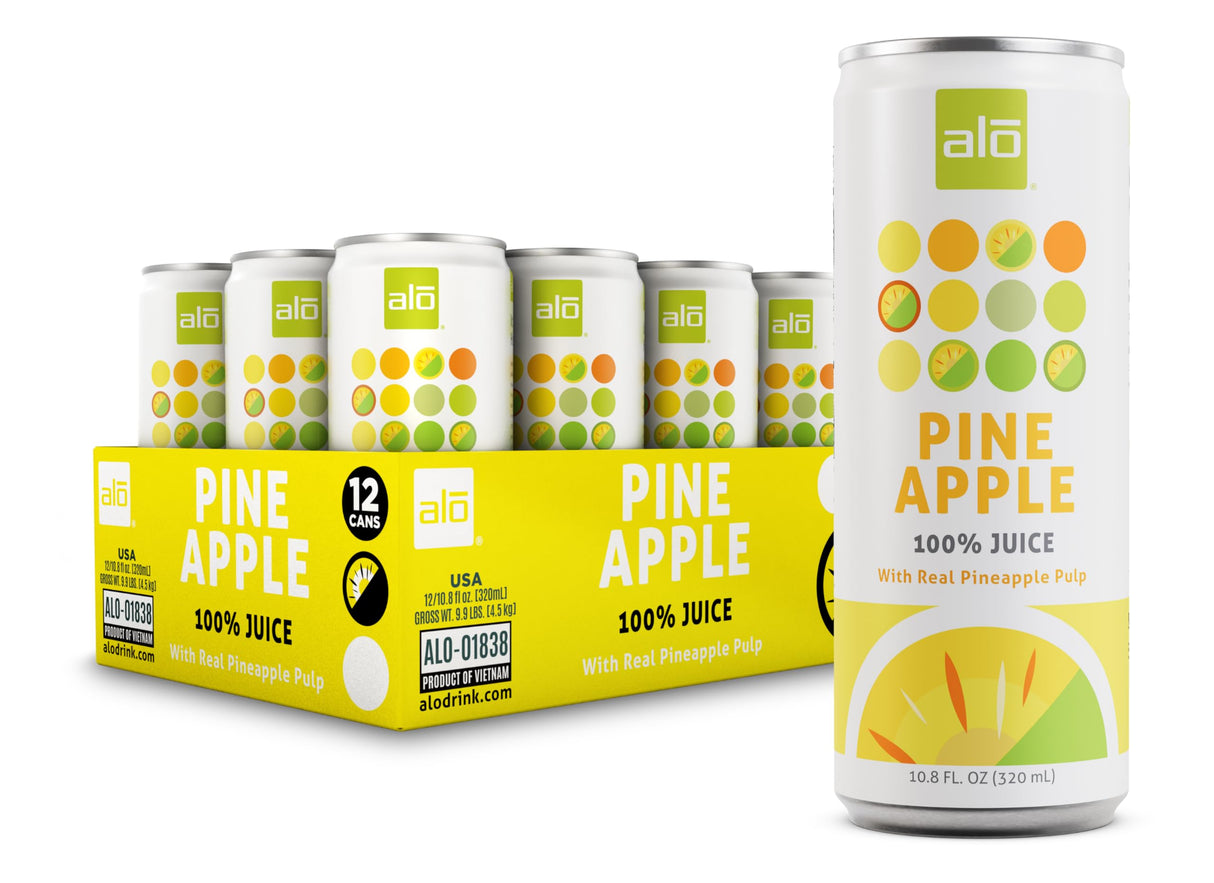Alo - Pineapple Juice 10.8 fl oz (12 Pack) - Gluten-Free Beverage
