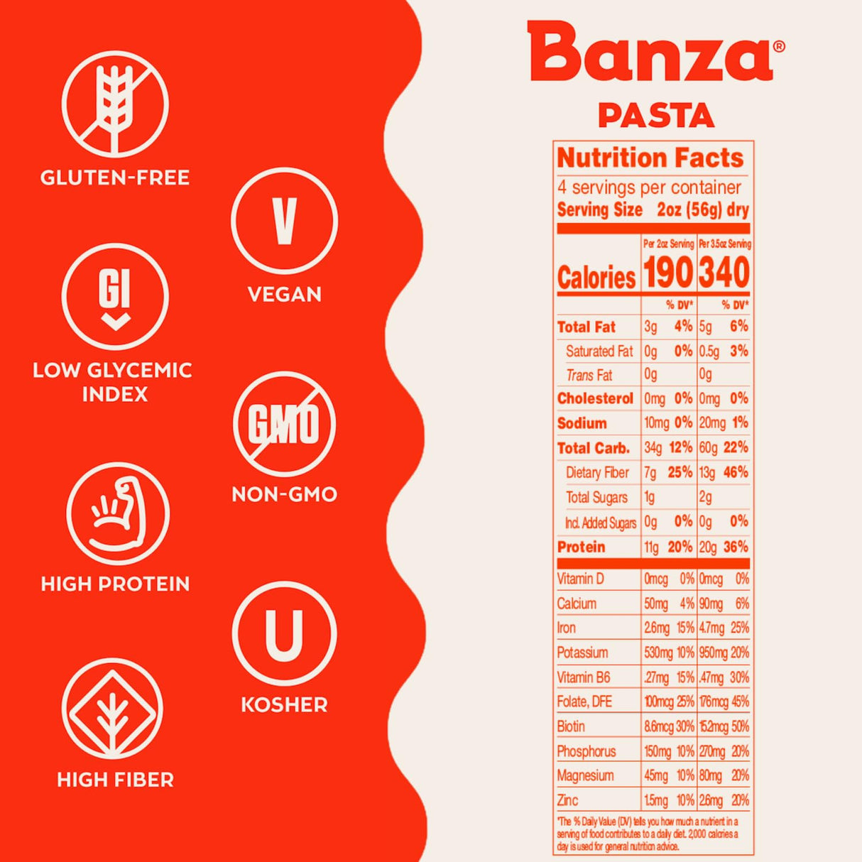 Banza Angel Hair Chickpea Pasta, 8 oz, Case of 12
