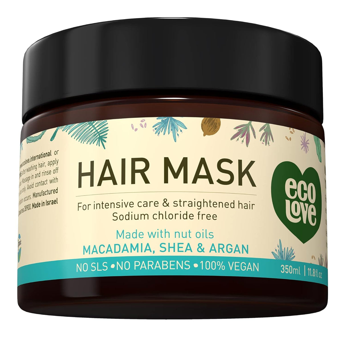 Ecolove Hair Mask, Nutrient-Infused Strengthening Treatment, 11.8 Oz.