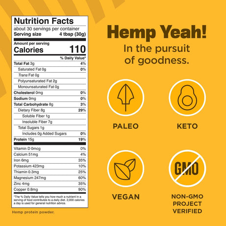 Manitoba Harvest Hemp Yeah! Balanced Protein + Fiber Powder - 16 Oz. - Cozy Farm 