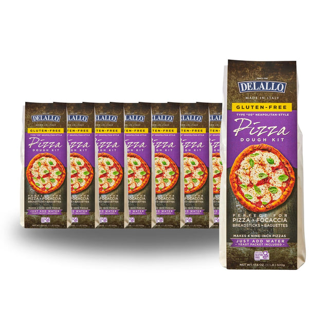 Delallo - Gluten-Free Pizza Kit, 17.6 oz (Pack of 10) - Italian Pizza Night
