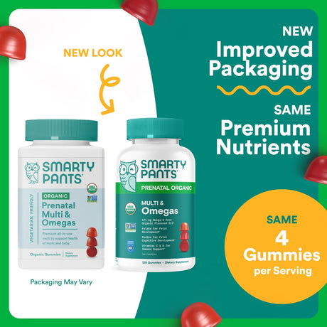 Smartypants Prenatal Gummy Multivitamin - Iron Free, DHA & Folate - 120 Count
