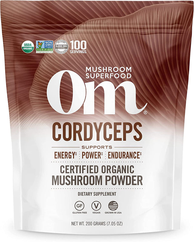 Om Mushroom Sup. Cordyceps Organic Mushroom Powder, 7.05 Oz. - Cozy Farm 