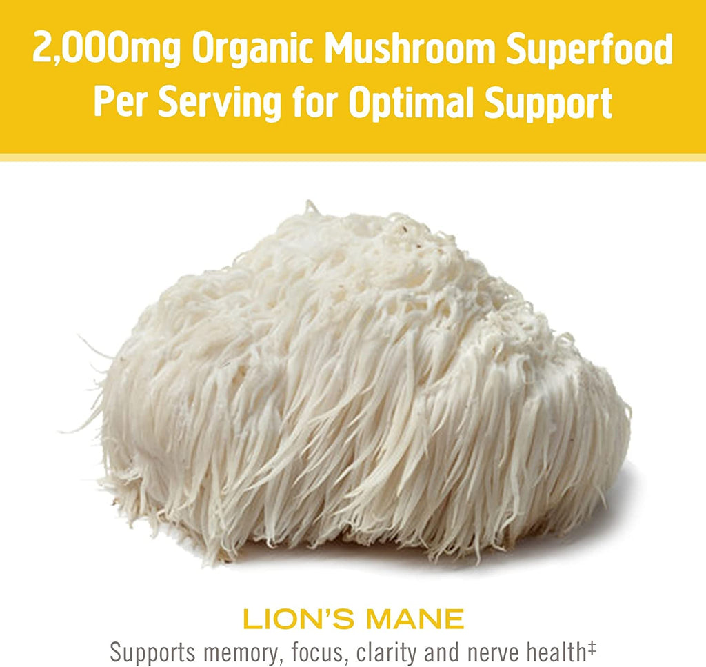 Om Mushroom Superfood Lion's Mane Organic Mushroom Powder, 7.05 Oz - Cozy Farm 