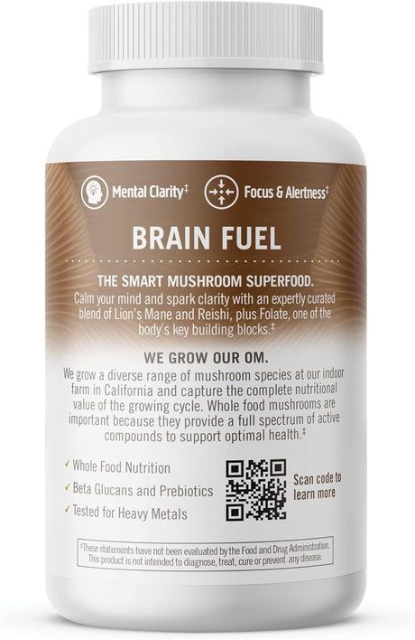 Om Mushroom Superfood Brain Fuel Capsules, 90 ct - Lion's Mane & Reishi (Packaging May Vary)
