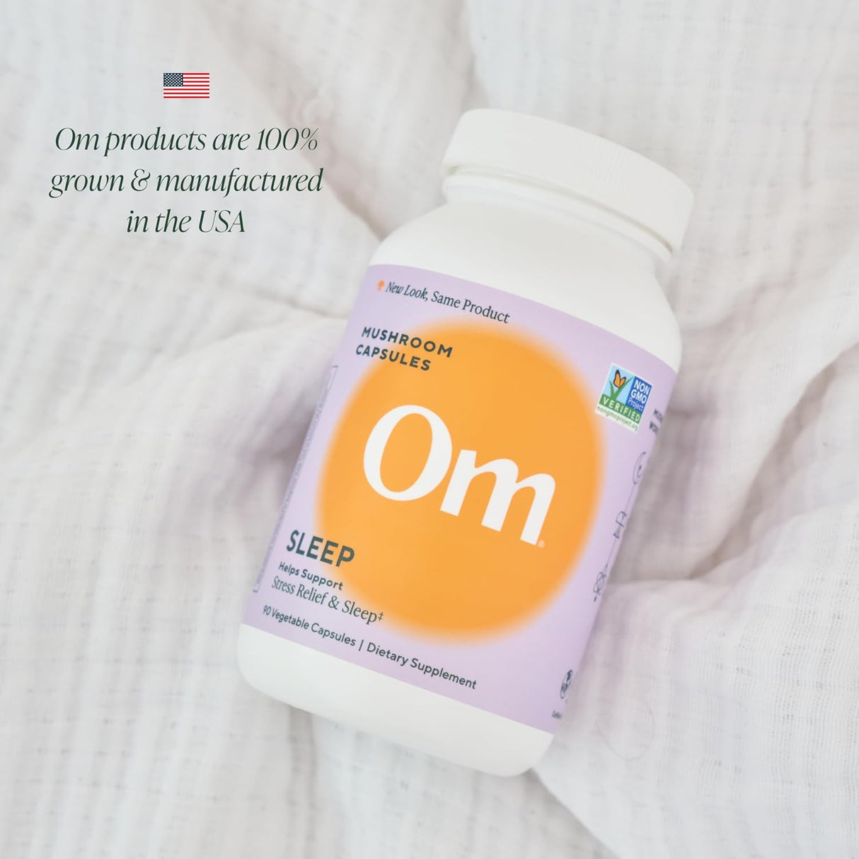 Om Mushroom Superfood Sleep Mushroom Capsules, 90-Count Sleep Support Supplement