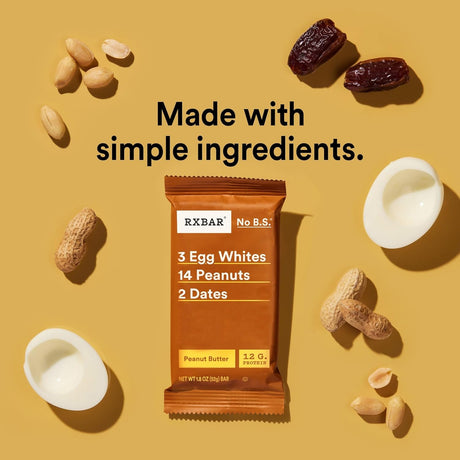RXBAR Peanut Butter Protein Bar, 1.83 Oz. (Pack of 12)