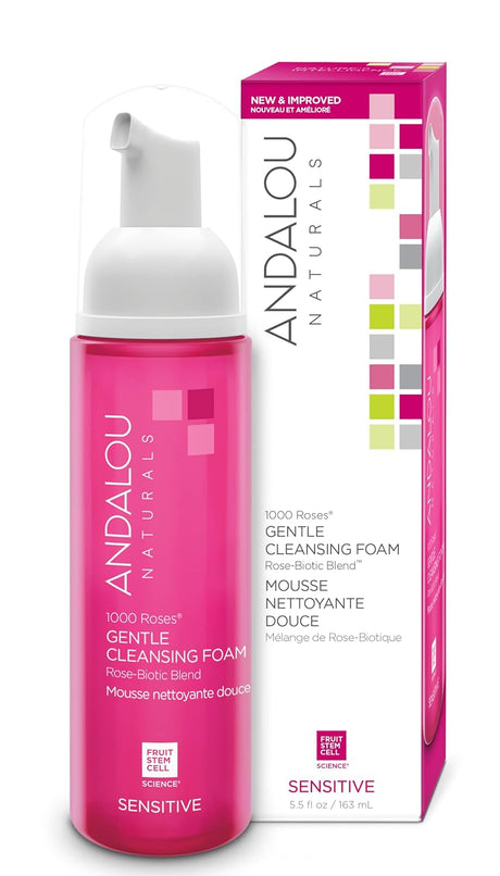 Andalou Naturals Gentle Face Cleansing Foam, 5.5 oz - Gluten-Free Facial Wash