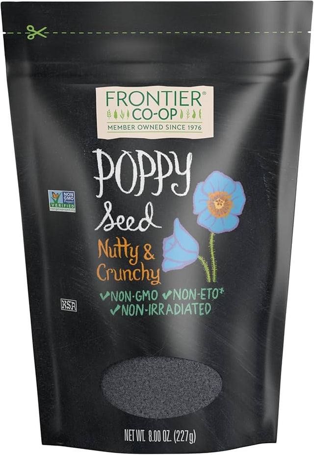 Frontier Natural Products Coop - Poppy Seed Whole, 8 oz (Pack of 12) - Baking Seeds From Turkey