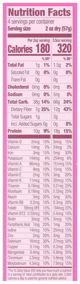 Nutrition facts label of Goodles Loopdy Loos Mac & Cheese  with serving size, calories, and nutritional content per serving.