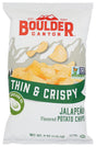 Boulder Canyon Potato Chips Jalapeno, 6 oz (Pack of 12) - Gluten-Free Snack