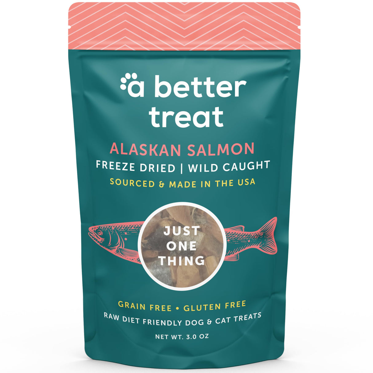 A Better Treat - Freeze Dried Raw Salmon Treats, 3 oz (Pack of 6) - Gluten & Grain Free