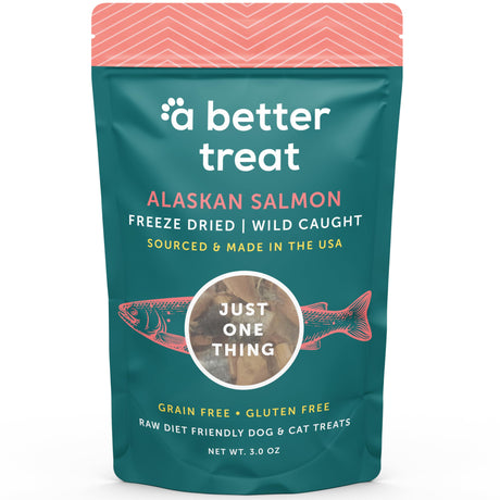 A Better Treat - Freeze Dried Raw Salmon Treats, 3 oz (Pack of 6) - Gluten & Grain Free