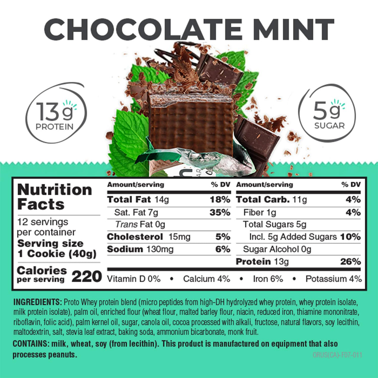 Power Crunch Original Protein Energy Bar Chocolate Mint, Pack of 6, 7 OZ, High-Protein Wafer Bar