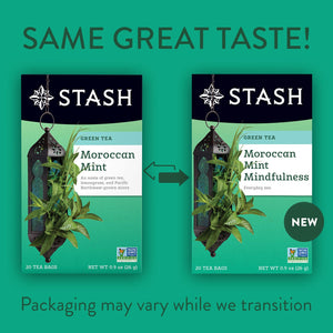 Stash Tea Organic Moroccan Mint Green Tea Bags, USDA Organic, Case of 6 (20 Count)