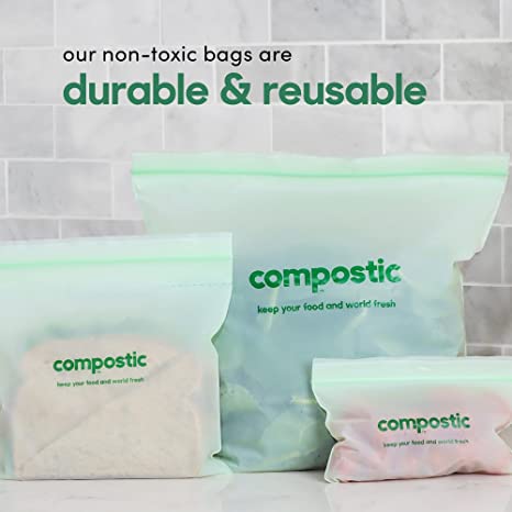 Compostic Gallon Bags Resealable - 10 Ct, Case of 12 - Cozy Farm 