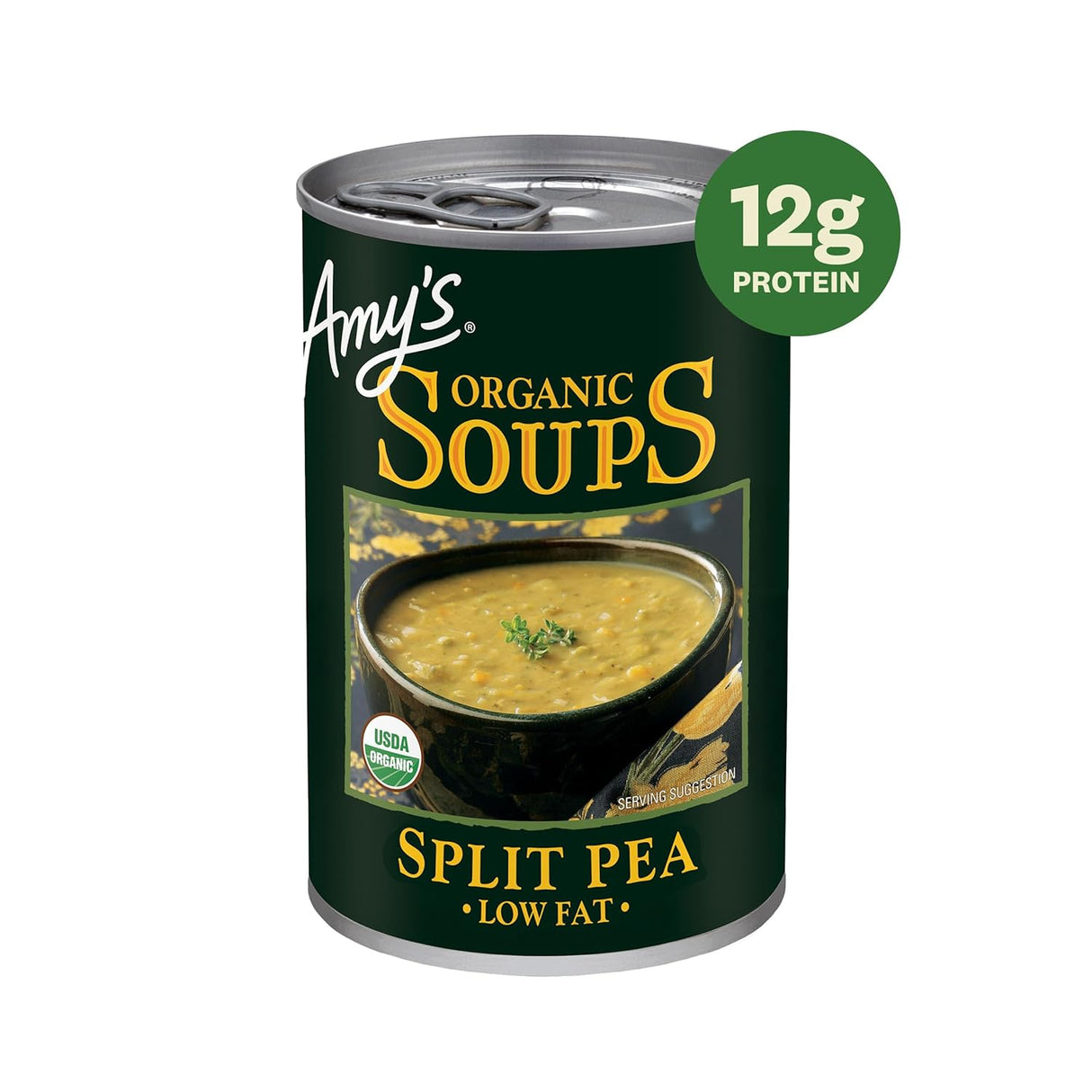 Amy's Organic Low Sodium Split Pea Soup, 14.1 oz, Pack of 12
