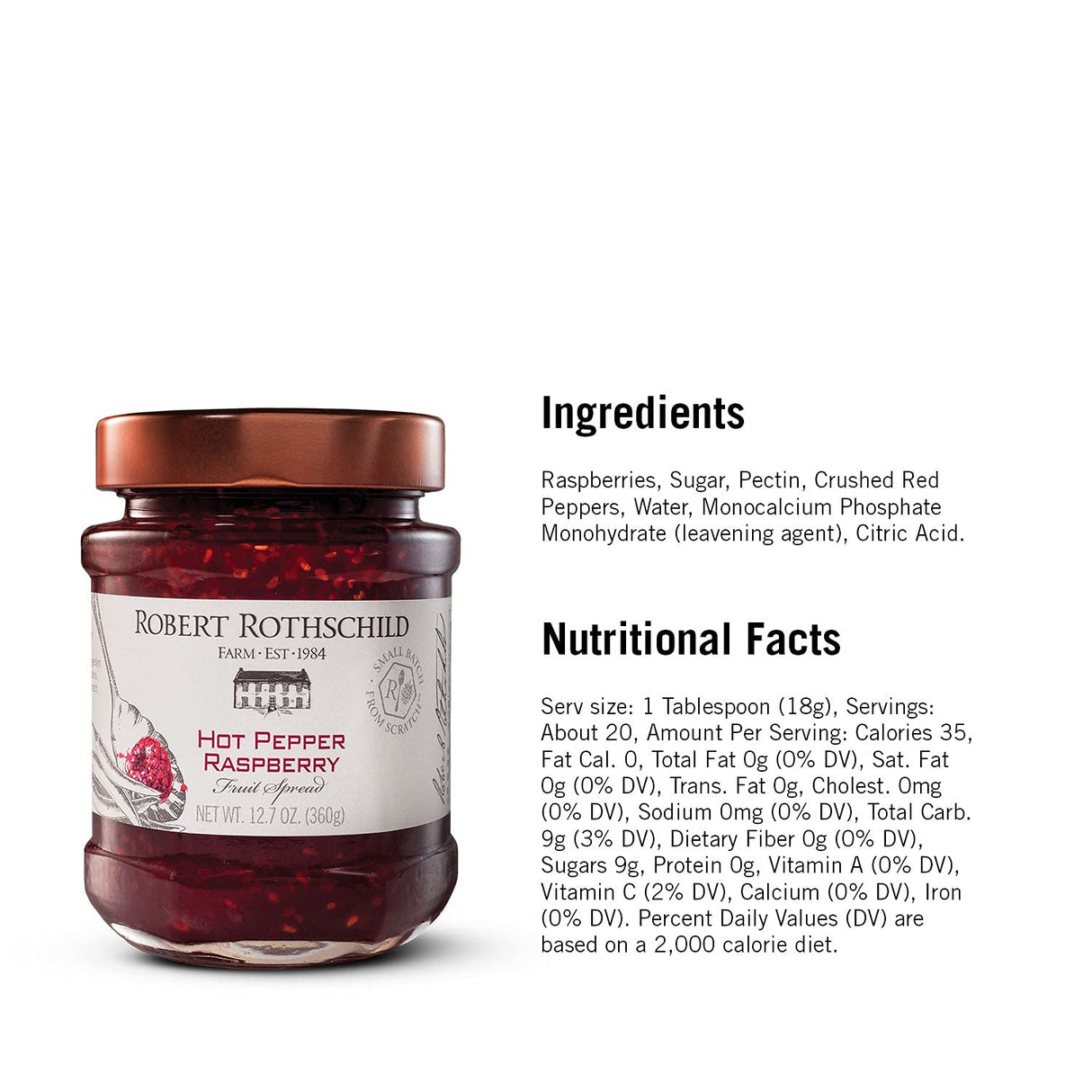 Robert Rothschild Farm Hot Pepper Raspberry Fruit Spread | 4.9 oz (Case of 12) - Cozy Farm 