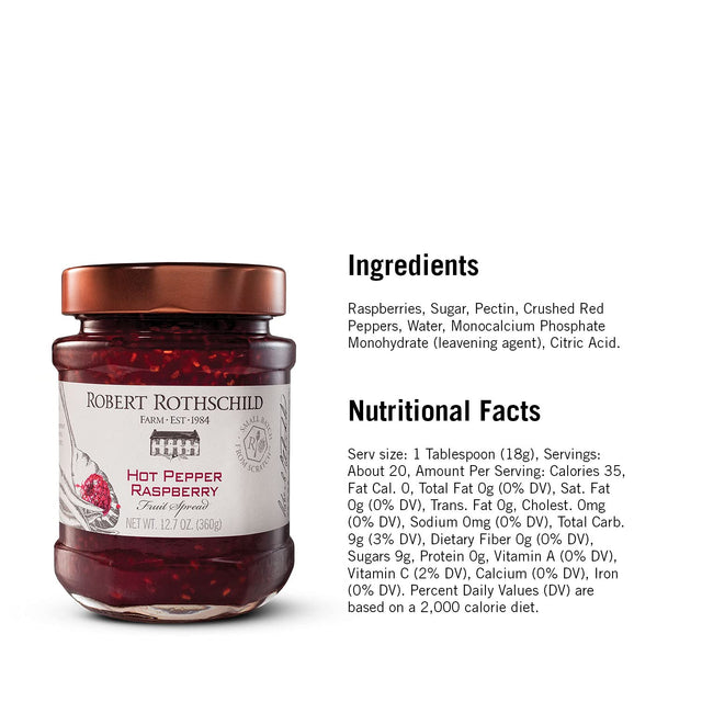 Robert Rothschild Farm Hot Pepper Raspberry Fruit Spread | 4.9 oz (Case of 12) - Cozy Farm 