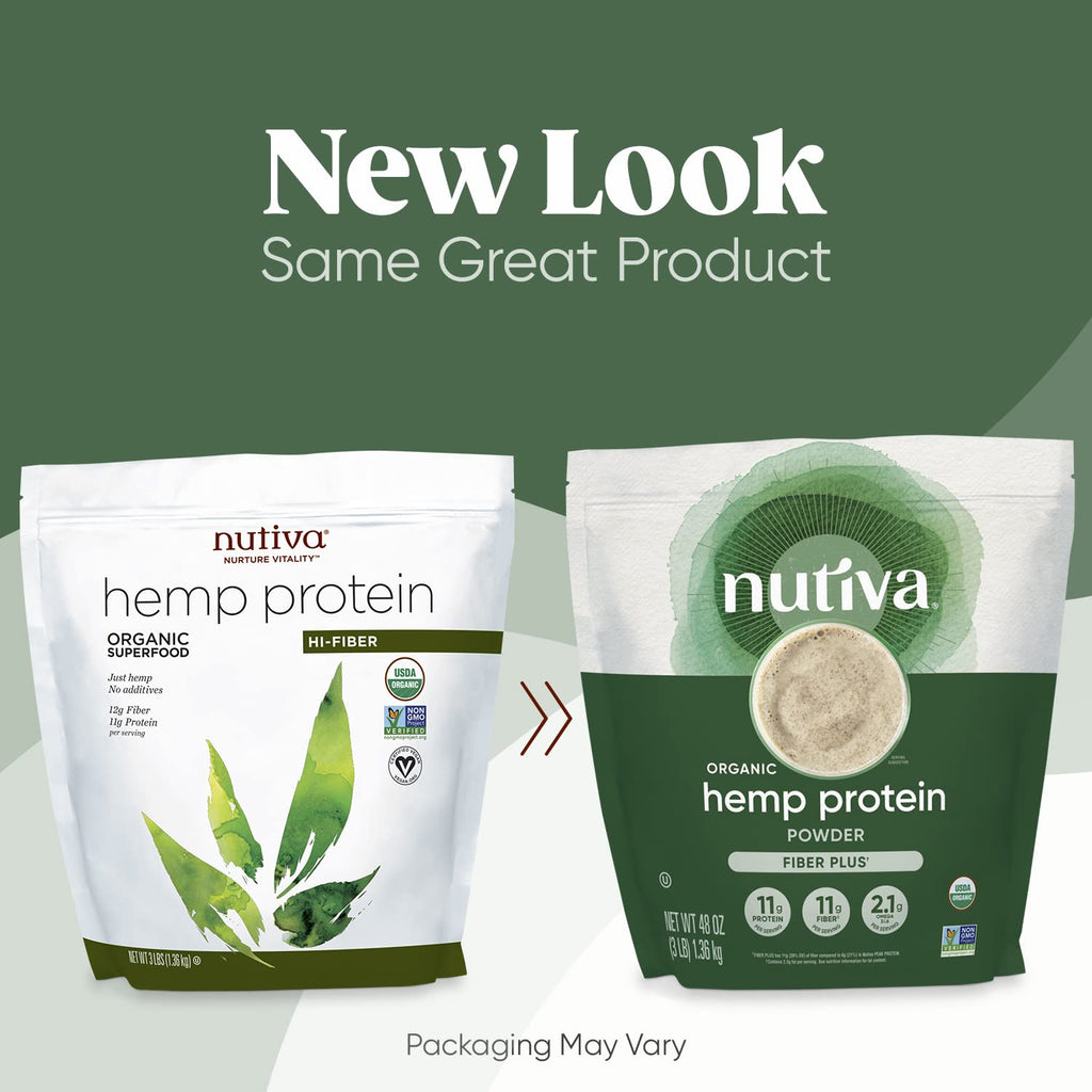Nutiva Organic Hemp Protein Hi-Fiber (3 Lbs) - Cozy Farm 