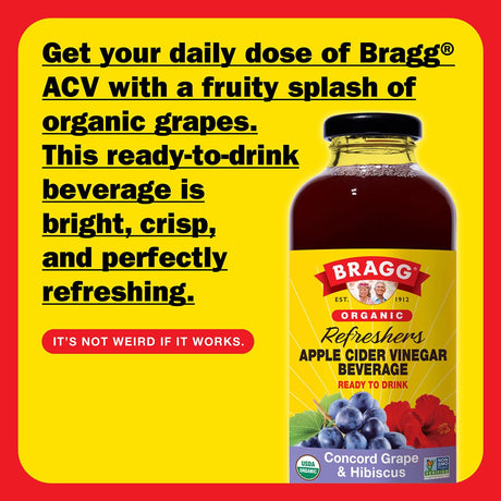 Bragg Apple Cider Vinegar Hibiscus Refreshers, 12 x 16 fl oz.