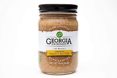 Georgia Grinders Crunchy All Natural Peanut Butter, 12 Oz - Pack of 12 - Cozy Farm 