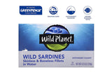Wild Planet Wild Sardines - Skinless & Boneless Fillets in Water (Case of 12) | 4.25 Oz Cans | High Protein, Omega-3s, Kosher, Sustainably Sourced Seafood