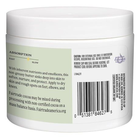 Container label with text and a barcode on a white background