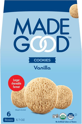 Made Good - Organic Vanilla Crunch Cookies, 7 oz (Pack of 6) - Gluten-Free Snacks