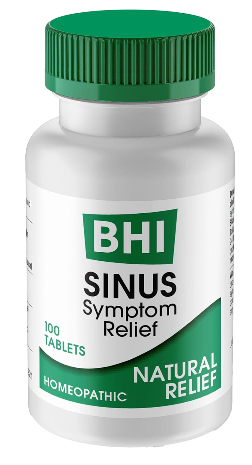 Bhi Sinus Relief Tablets para una congestión nasal rápida (paquete de 100)