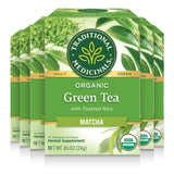 Traditional Medicinals Matcha Infused Green Tea with Jasmine Rice, Case of 6, 16 Bags Each, Organic & Sustainably Sourced
