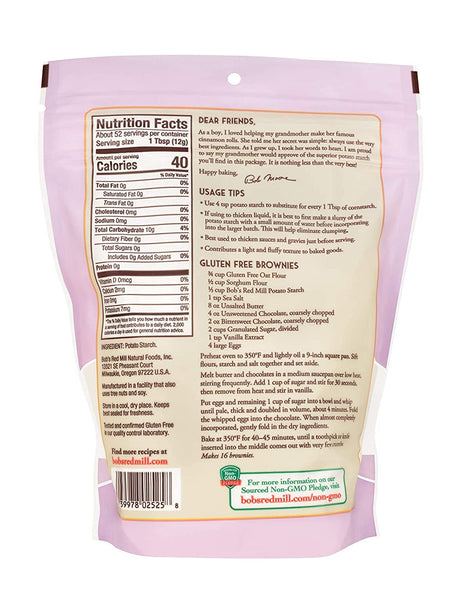Bob's Red Mill Organic Potato Starch, Gluten-Free Flour, 4-Pack (22 oz)