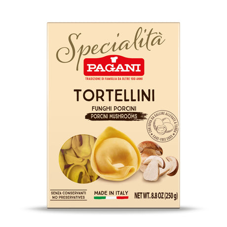 Pagani - Mushroom & Cheese Tortellini, 8.8 oz (Pack of 8) - Italian Pasta Dinner