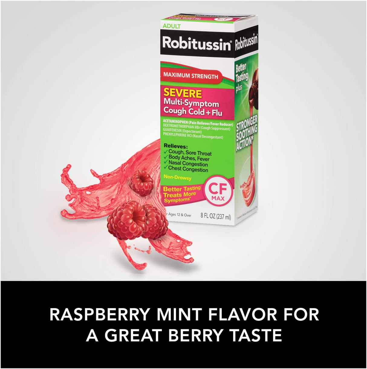 Robitussin Severe Multi-Symptom Cough, Cold & Flu Liquid, 4 Fl Oz - Cozy Farm 