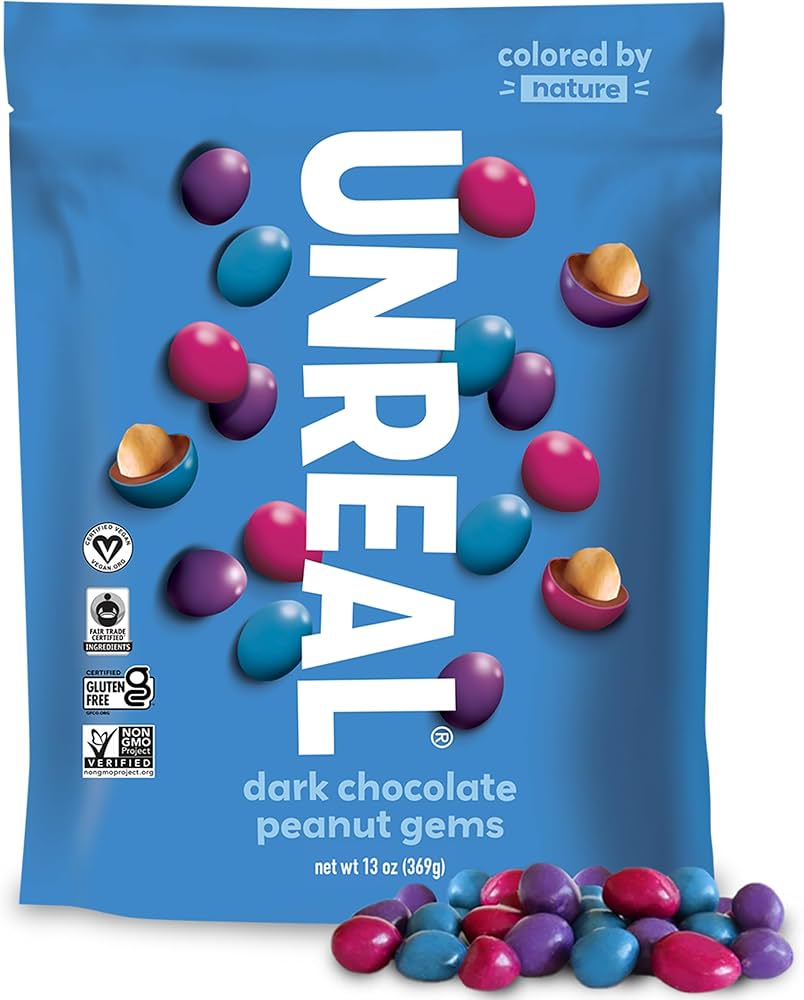 Unreal - Dark Chocolate Peanut Gems, 13 oz (Pack of 9) - Gluten-Free Candy