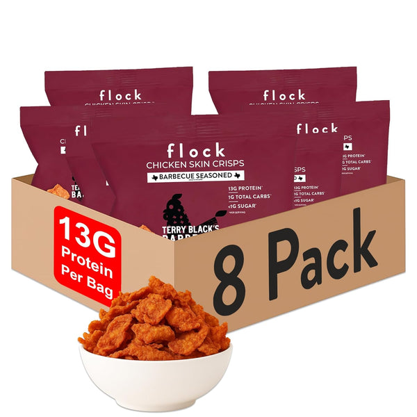 Flock Chip Chicken Skin BBQ - 8-Pack 2.5 oz Each