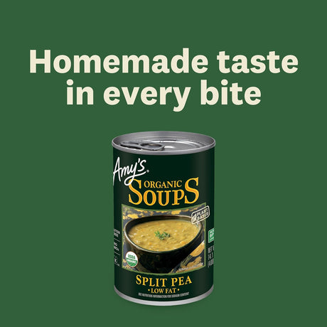 Amy's Organic Low Sodium Split Pea Soup, 14.1 oz, Pack of 12