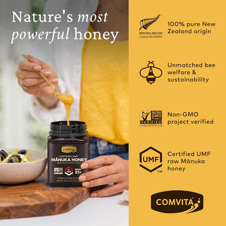 Comvita Raw Manuka Honey, UMF 5+, MGO 83+, 8.8 oz