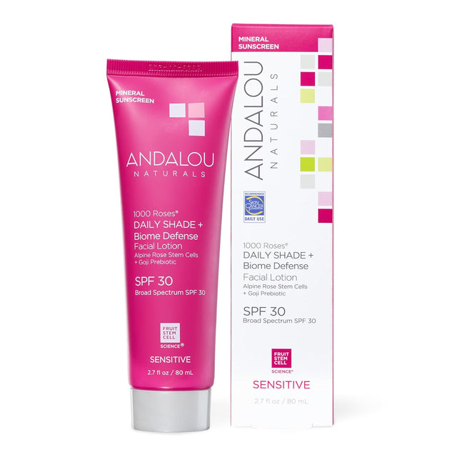 Andalou Naturals - Facial Lotion Biome Defense SPF30, 2.7 fl oz - Daily Sun Protection