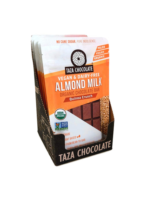Taza Chocolate - Organic Quinoa Crunch Bar, 2.5 oz (Pack of 10) - Gluten-Free Dairy-Free