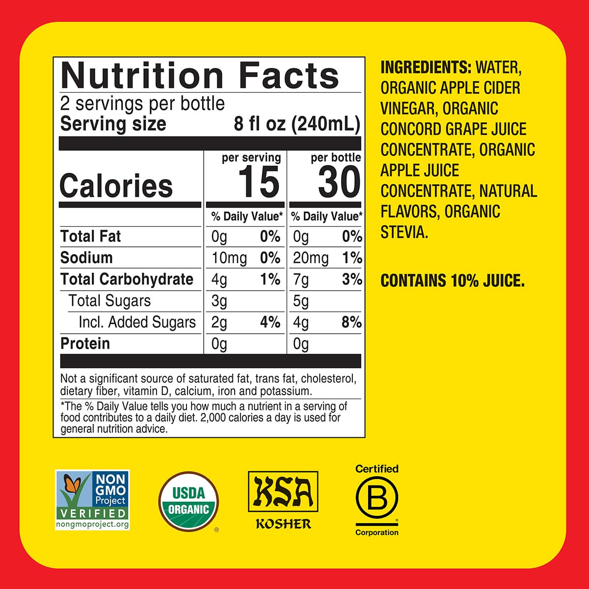Bragg Apple Cider Vinegar Hibiscus Refreshers, 12 x 16 fl oz.