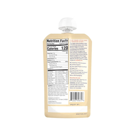 Cerebelly Organic Sweet Potato, Pinto Bean, Bone Broth & Cumin Puree, Brain-Boosting Baby Food, 4 oz Pouches, Pack of 6