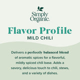 Simply Organic Mild Chili Seasoning Mix Case of 12 1 Oz Packets