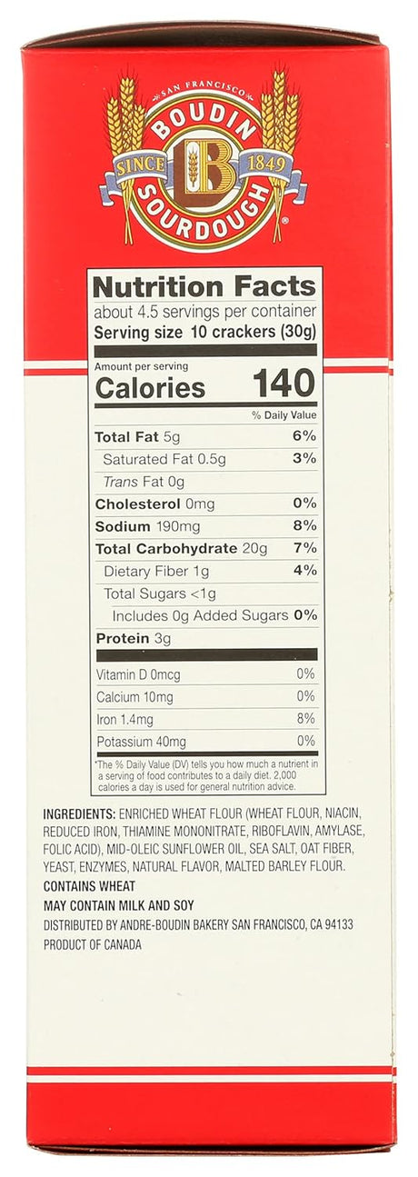 Boudin Sourdough Twice Baked Crackers, 5 oz, Case of 12