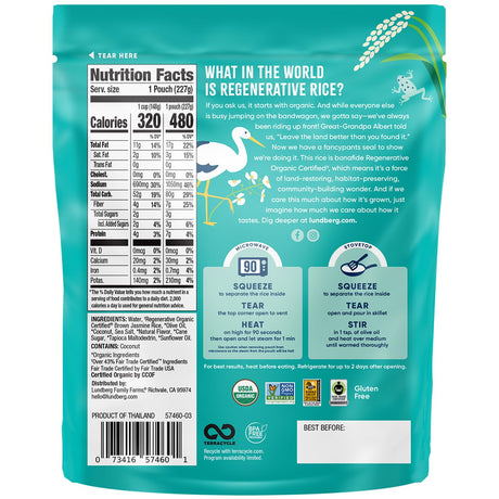 Lundberg Family Farms Coconut Rice, 8 oz Pouch (Case of 6)