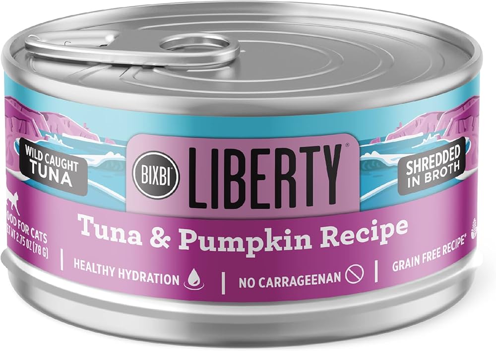 Bixbi - Cat Food, Liberty Tuna Pumpkin Shreds, 2.75 oz (Case of 24) - Grain-Free Wet Food