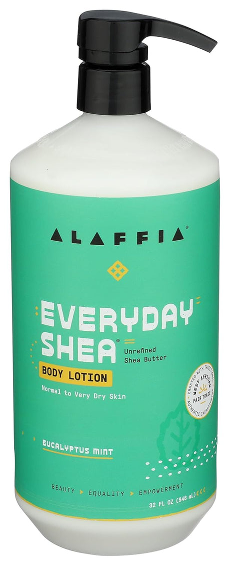 Alaffia Body Lotion - Eucalyptus Mint, 32 fl oz - Hydrating Skin Care