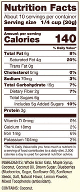 Bob's Red Mill Organic Lemon Blueberry Granola, Case of 6, 11 oz Bags
