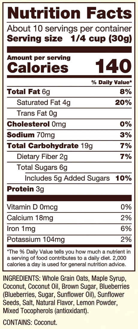 Bob's Red Mill Organic Lemon Blueberry Granola, Case of 6, 11 oz Bags